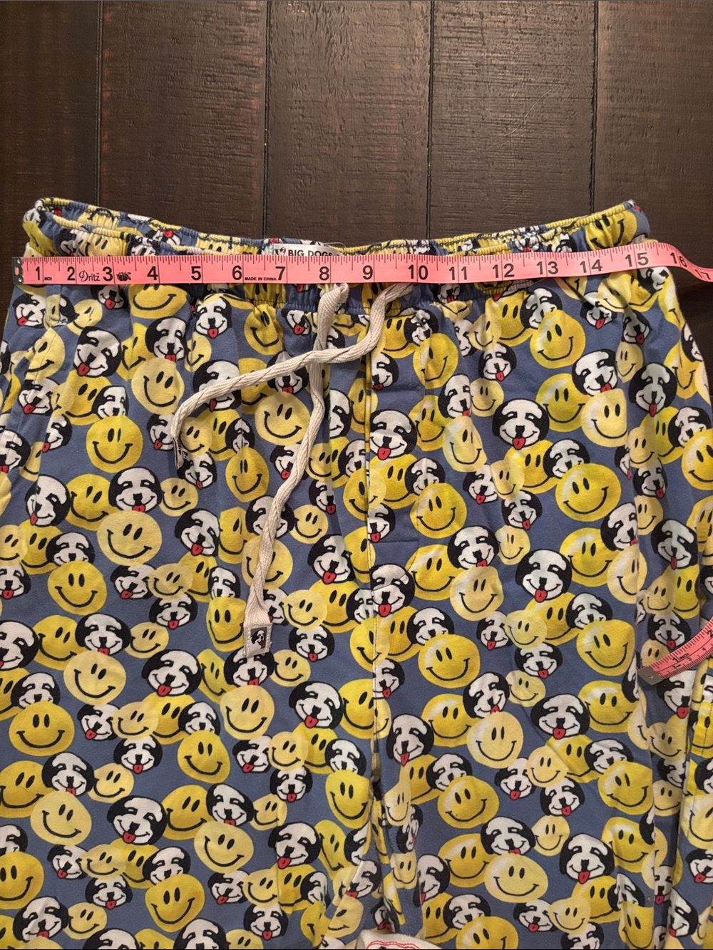 Big Dogs Yellow & Gray Smiley Face Cotton Pants - Picture 6 of 6